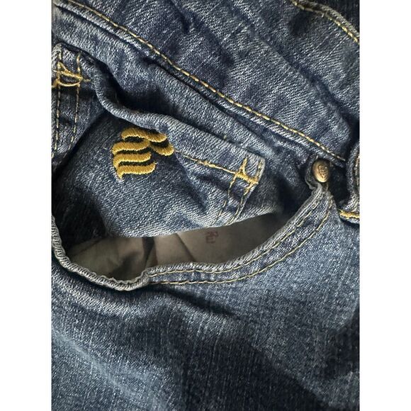 Rocawear Y2K Straight Leg Style Jeans Red Logo Pockets Medium Wash Size 15 - Picture 4 of 5